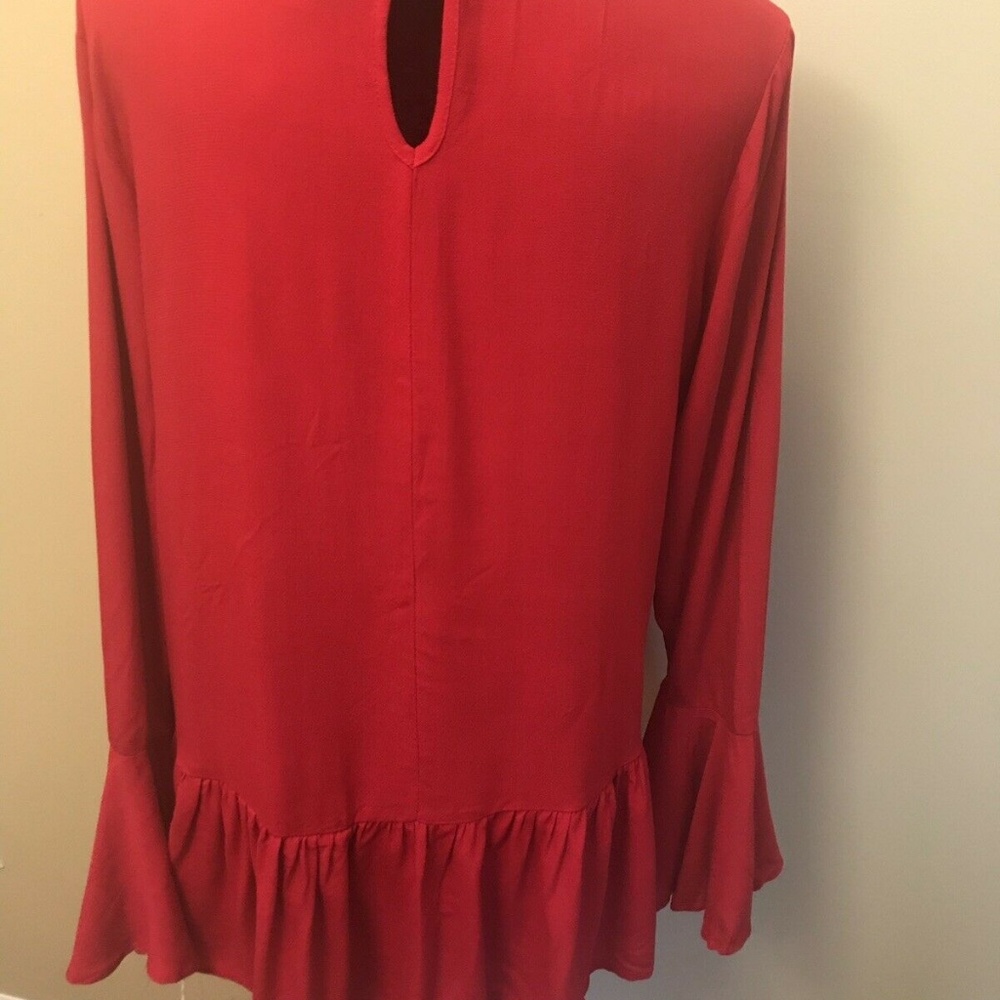 NWT Mossimo Women's  Red Peasant Blouse - Picture 3 of 7